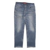 DICKIES Womens Jeans Blue Regular Straight Denim Light W34 L31 Zip Cotton Blend