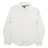 TOMMY HILFIGER Womens White Plain Shirt XL Cotton Blend Button Down Long Sleeve