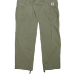 CARHARTT Mens Cotton Blend Green Regular Fit Straight Leg Trousers W30 L32