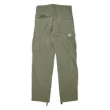 CARHARTT Mens Cotton Blend Green Regular Fit Straight Leg Trousers W30 L32