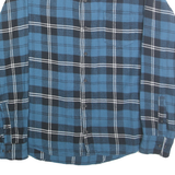 CLEARWATER Mens Blue & Black Check Shirt 2XL Cotton Long Sleeve Button Down