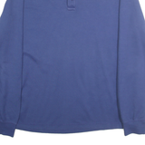 CHAPS Mens Blue Henley Neck L Cotton Blend Pullover Sweatshirt Casual