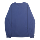 CHAPS Mens Blue Henley Neck L Cotton Blend Pullover Sweatshirt Casual