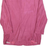 Womens Pink Silk Jacket M Button Long Sleeve Plain Elegant Lightweight