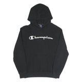 CHAMPION Mens Black Hoodie S Cotton Blend Pullover Sweatshirt