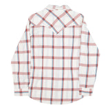 WRANGLER Womens White & Red Blue Checked Shirt M Button Front Casual