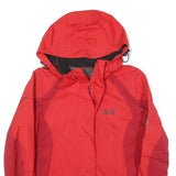 JACK WOLFSKIN Womens Red & Burgundy Outdoor Jacket M Polyester Blend Zip Hooded