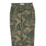 HOLLISTER Womens Cotton Blend Green Camouflage Slim Drawstring Trousers W30 L26
