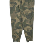 HOLLISTER Womens Cotton Blend Green Camouflage Slim Drawstring Trousers W30 L26