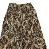 CAROLE LITTLE Womens Black & Brown Printed Pleated Midi Polyester Skirt M