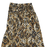 CAROLE LITTLE Womens Black & Brown Printed Pleated Midi Polyester Skirt M