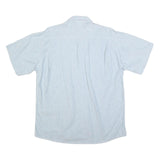 PRO MODA Mens Light Blue Cotton Blend Short Sleeve Shirt L Pockets Casual