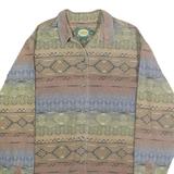 CABELA'S Womens Beige & Brown Pattern Shirt L Long Sleeve Cotton Button Down