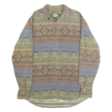 CABELA'S Womens Beige & Brown Pattern Shirt L Long Sleeve Cotton Button Down