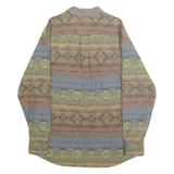 CABELA'S Womens Beige & Brown Pattern Shirt L Long Sleeve Cotton Button Down