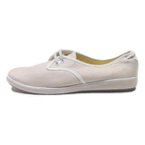 GRASSHOPPERS Womens Casual Lace-Up Trainers Cream Cotton Blend UK 6.5