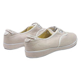 GRASSHOPPERS Womens Casual Lace-Up Trainers Cream Cotton Blend UK 6.5