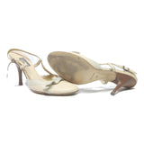 BAGATT Womens Slingback Sandals Cream Leather UK 3 Bow Accent Classic Elegant