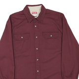WRANGLER Mens Maroon Cotton Blend Shirt S Button Front Long Sleeve Casual