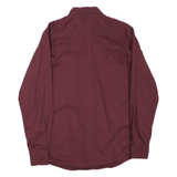 WRANGLER Mens Maroon Cotton Blend Shirt S Button Front Long Sleeve Casual