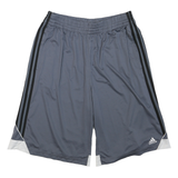 ADIDAS Mens Grey Casual Sports Shorts L W32 Polyester Blend Comfortable Fit