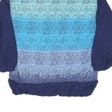 LETS JET Womens Blue Polyester Blend Zip Jacket XL Woven Colourblock Comfortable