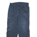 DICKIES Womens Navy Blue Relaxed Cargo Trousers W31 L27 Cotton Blend Zip