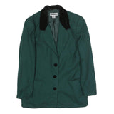 JENNIFER MOORE Womens Green Wool Classic Jacket UK 12 Buttoned Plain Stylish
