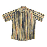 CASA MODA SPORTS Mens Beige & Black Patterned Cotton Shirt M Casual Summer Style