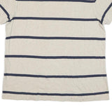 TOMMY HILFIGER Mens Cream & Navy Stripe Modern T-Shirt L Short Sleeve Crew Neck