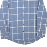 TOMMY HILFIGER Mens Blue & White Check Shirt XL Classic Cotton Blend Long Sleeve