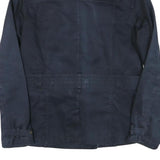 BARBOUR Womens Navy Blue Belted Cotton Blend Double Breasted Jacket UK 12