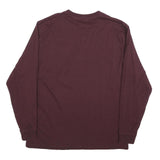 CARHARTT Mens Maroon Long Sleeve Crew Neck Pocket T-Shirt L Cotton Blend