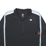 NEW BALANCE Womens Black & Light Blue 1/4 Zip Pullover Sweatshirt 2XL Relaxed