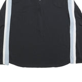 NEW BALANCE Womens Black & Light Blue 1/4 Zip Pullover Sweatshirt 2XL Relaxed