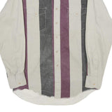 WRANGLER Mens Beige & Purple Cotton Shirt L Vintage Western Style Button Long