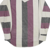 WRANGLER Mens Beige & Purple Cotton Shirt L Vintage Western Style Button Long