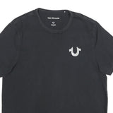 TRUE RELIGION Mens Black Graphic T-Shirt XL Short Sleeve Crew Neck Cotton Blend