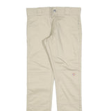 DICKIES Mens Slim Beige Cotton Blend Trousers W28 L30 Workwear Zip Closure