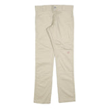 DICKIES Mens Slim Beige Cotton Blend Trousers W28 L30 Workwear Zip Closure