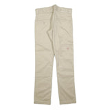 DICKIES Mens Slim Beige Cotton Blend Trousers W28 L30 Workwear Zip Closure