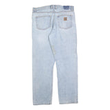 CARHARTT Mens Relaxed Light Blue Denim Jeans W36 L32 Zip Cotton Blend Casual