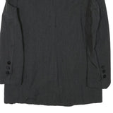 VIP Womens Grey & Black Button Jacket S Acetate Plain Classic Tailored Elegant