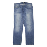GUESS Mens Jeans Blue Regular Straight Denim Medium W34 L30 Casual Zip