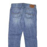 GUESS Mens Jeans Blue Regular Straight Denim Medium W34 L30 Casual Zip