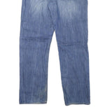 GUESS Mens Jeans Blue Regular Straight Denim Medium W34 L30 Casual Zip