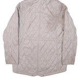 BARBOUR INTERNATIONAL Womens Grey Quilted Hooded Jacket M Polyester Blend Zip