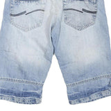 Mens Light Blue Denim Casual Shorts M W32 Cotton Blend Classic Fit Pocketed