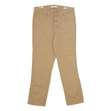 LEVI'S Womens Cotton Blend Beige Regular Fit Straight Trousers W30 L27 Stylish