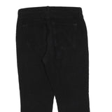 Womens Black Cotton Blend Regular Fit Straight Leg Trousers W34 L24 Comfortable